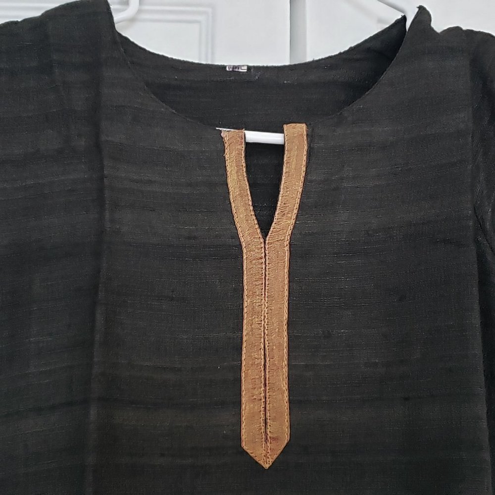 Black silk kurta